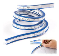 PVC+metall flexibel linjal 60 cm böjbar kurvlinjal Klart flexibel kurvlinjal Tvåskalig bärbar för kontor Skola Studio Teknisk Drawin Sunmostar