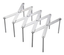 1 ställbar lockhållare i rostfritt stål, köksredskapsorganisatör, design justerbar hållare för förvaring av kastrullpannglaslock avlopp, silver