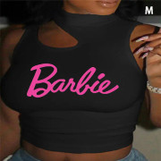 Mode Sexig Crop Top För Tjejer Casual Ärmlös Elastisk Camis Svart M