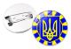 Ukraina Flaggmärke (Fred), Diameter 25mm (Stil 3)