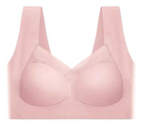 Sexig sömlös behå för kvinnor topp push up bh trådlös ryggfri bralette kvinna sportunderkläder stor storlek unwired bh Dropshipping, rosa