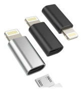3-pack, Kompatibel för Lightning till Han Micro USB Honadapter Kompatibel för Ipad Air Laddningskabelkontakt Ström
