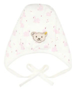 Steiff textillåda - L002321449 - Mutze mit Bindebander, Baby Girl Hat, Cloud Dancer,