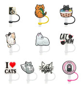 10 st Animal Universal Straw Dammskydd, Söt Strawskydd, Silikon