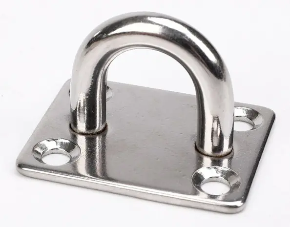Square Pad Eye Plate, Rostfritt stål takkrokar, metall upphängda U-krokar, marin hårdvara häftklammer krokring ögla med skruvar för vägg C