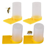 4 delar Yellow Bee Waterer, återanvändbar honeycomb-design