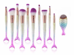 11 st sjöjungfrusminkborste för foundationblandning av eyelinerpulver