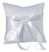 Bowknot Ring Kudde Kvadrat Ring Bärare Bröllop Tillbehör -