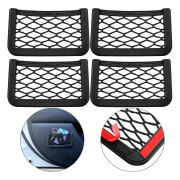 4 st Car Net Pocket Car Storage Back Net Stick on Car Net Poc