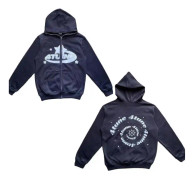 Höst/vinter Huva Cardigan Coat Tröja marinblå 4XL