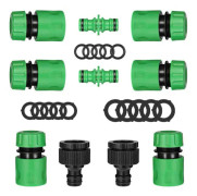 10 st trädgårdsslangsnabbkopplingar (6 st 1/2 " slangsnabbkoppling, 2 st dubbelkoppling, 2 st krannoskoppling)
