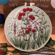 Nybörjarbroderi-blomsterkit Handbroderi för nybörjare 0 Baserat gör-det-själv-handbroderimaterialpaket