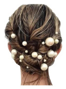 16 st Pearl h?rn?lar f?r kvinnor br?llop brudh?r bit guld Cherry