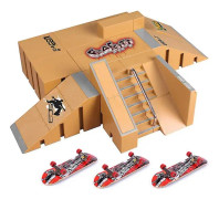 Tech Finger Skateboard Kit Finger Bike Bmx Mini Tvåhjulig Scooterbräda Skate Fingers Sport Träningsrekvisita Ramp Skate Park Leksaker Pop [DB]