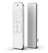 Apple TV-fjärrkontrollfodral (vit) 4k 2021 Mjukt TPU-skyddsfodral, reptåligt TV-fjärrkontrollfodral, fallskydd - transparent silverkant