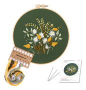 Grön tusensköna maskros grön tusensköna krans DIY handbroderi