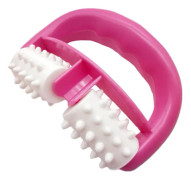 Plast Manuell Rund Handtag 2 Hjul Muskelmassage Rulle Massager Cellulit Rulle
