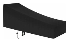 Trädgårds solstolsskydd, vattentätt, vindtätt, anti-UV för trädgårdsmöbler, solstol, inklusive Oxford bärväska (svart, 210x75x40/80cm)