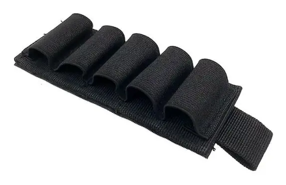 Nylon hagelgevärsammunitionhållare med självhäftande bakre remsa 6 rundor 1 st, svart)