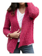 Dam plysch cardigan höst vinter enfärgad långärmad coa