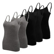 5 st Basic Camisole Justerbar Camisole Spaghetti Strap Linne för kvinnor och flickor (stor (FMY)