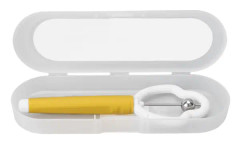 Tongue Tip Exerciser Professional PP Rostfritt stål Oral Muskelstyrka Tungträningsverktyg Gul