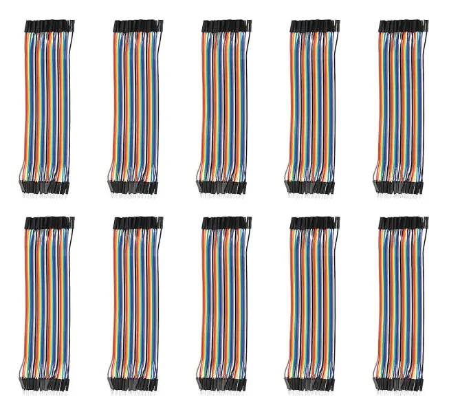 40p Färg Dupont Tråd 2.54mm Brödbräda Kabel Matchande Kit Hane Till Hona Anslutningskabel För Dator Elektronik 10 Delar Set