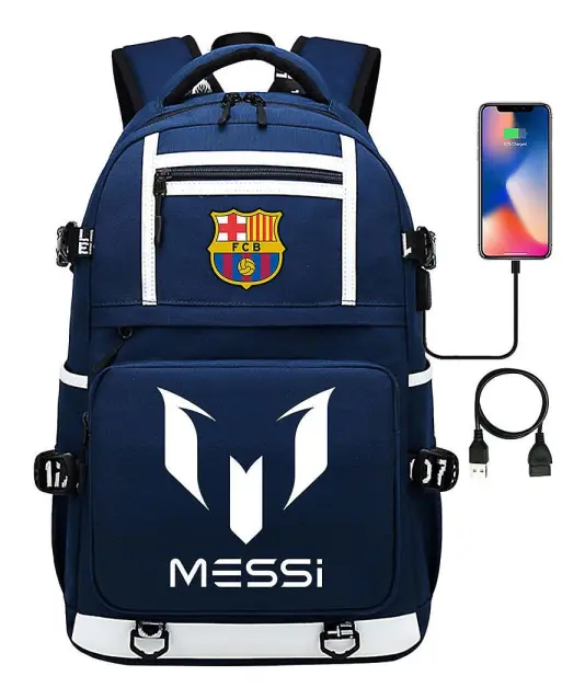 Messi Barcelona tryckt ryggsäck resväska student skolväska vattentät dator[HK]