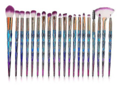 20 delar set, nageldammborttagningsborste för polerborste (mauve)