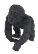 Figurin - PAPO - Baby Gorilla - Svart och grå - 5 cm