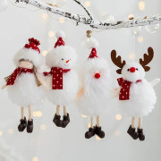 CDQ Julgransdekorationer Ängel Älg Snögubbe Tomte (Vit)