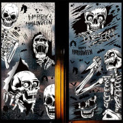 Halloween fönster klistermärken - skelett -spökhus festtillbehör
