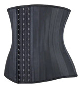 Kvinnors 3-krokars latex shaper (svart XL), midjetränare tight bröst shaper, sportsträning stålben gummiband