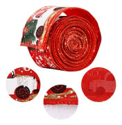 Julbil Metallkant Dekorativt Band (5m*5cm, Röd) 2 Stycken Red