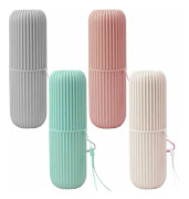 Tandborsthållare, Triomphe 4-pack tandborsthållare bärbar rese tandborsthållare tandborste arrangör med hängande rep för utomhuscamping resor