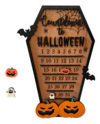 Halloween-adventskalender 2023, Halloween-kistkalender med DIY-rörande träpumpaspökblock, Halloween-nedräkningsdekoration för skrivbordet