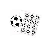 40 st Fotbollsstickers Barnkalas Tårta Dekoration Runda Skivor med Små Fotbollar 3cm 3 Stilar Slumpmässigt