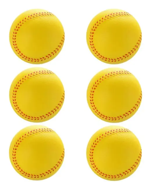 6-pack träningsbasebollar i skumgummi för barn och tonåringar