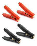 4-pack 100A Ren Alligatorklämmor i Ren Koppar (2 svarta 2 röda), Ba
