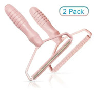 2 st manuella klädrakare, bärbar luddremover, remover för att ta bort tröja, damm och husdjurshår från kläder, möbler, gardiner (rosa)