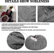 Nya Extra Large Bean Bag Stolar Cover inomhus Lazy Loungers