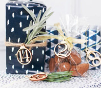 50st 1-25 Antal Trä Julkalender Taggar Presentkartong Wrappi Trä färg 50st