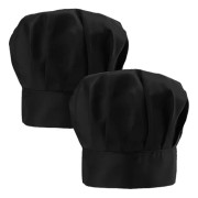 2 st Elastisk Kockmössa - Svart, Justerbar Kockmössa i Bomull Polyester, Professionell Vuxenmössa för Kök Catering Din