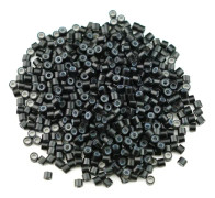 500 st 5,0 mm mikro ringar silikonfodrade mikro ringar silikon nano pärlor (svart)