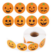 500 st Halloween Pumpa Stickers Runda Självhäftande Rulle Ba