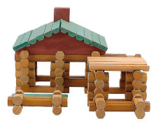 Trähus byggklossar Set