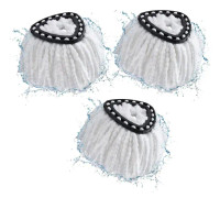 Mophuvuden kompatibla med vileda 2-i-1 Turbo-mopp, ersättningshuvud, mikrofiber (vit, 3-pack)