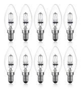 42w E14 C35 Dimbar halogenlampa Ac 220-240v Varmvit 2700k E14 Transparent halogenljuslampa (10st)