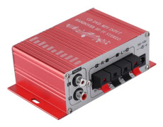 Mini Digital Bil Auto Förstärkare Hifi Ljud Musik CD DVD MP3 FM Spelare (Röd)