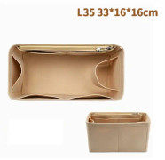 Väska Organizer Filt tyginlägg 25 30 35 Makeup Handväska Kaffe StyleC M Khaki StyleB L